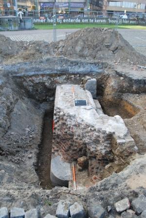 Sint-Pietersvliet uncovered during excavation works on the quays in 2015