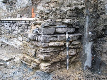 Tower foundation in the fortress wall