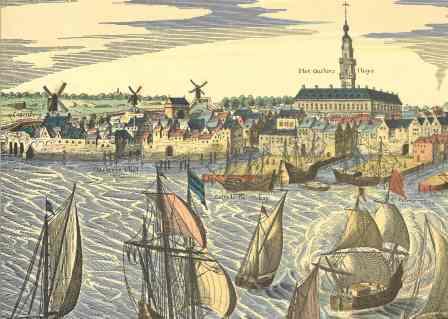  View of the port from Nieuwstad circa 1600